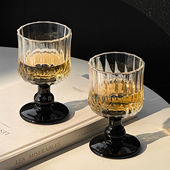 小众氛围感中古酒杯玻璃杯高脚杯子香槟杯微醺果酒杯ins饮品杯子