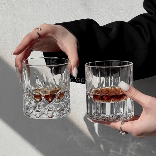 欧式复古家用玻璃威士忌酒杯