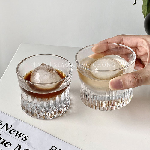 高颜值手工刻花水晶威士忌酒杯