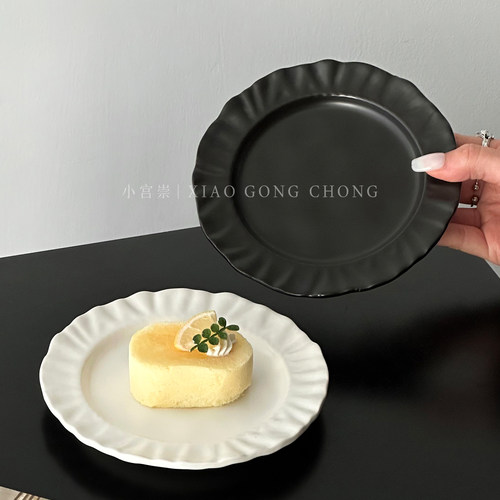 高级感特别好看甜品盘西点蛋糕盘