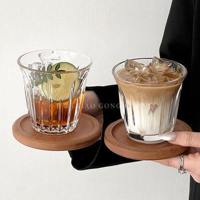 ins风玻璃杯咖啡杯冷饮杯短笛杯