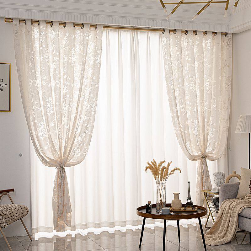 白色窗纱窗帘特价处理客厅阳台宿舍现代出租房温馨简约透光不透人