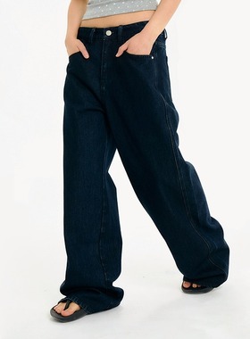 Archivum 中腰直筒宽松复古水洗牛仔裤 美式百搭显瘦四季款休闲裤