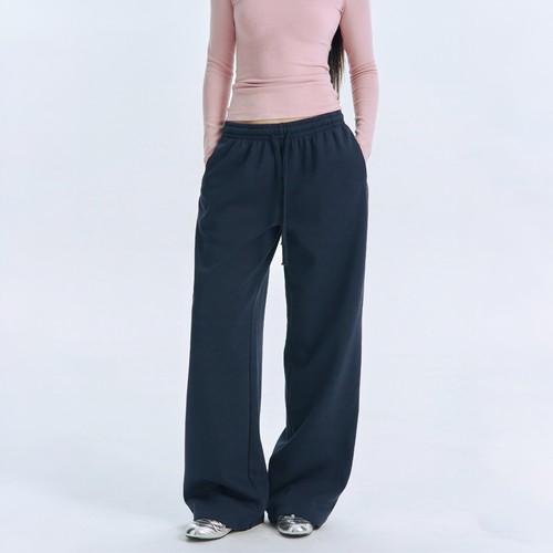 Archivum藏青色低腰薄绒抽绳卫裤