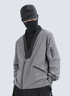 SILENSTORM机能潮牌日系道袍撞色潮流夹克防晒服休闲宽松开衫外套