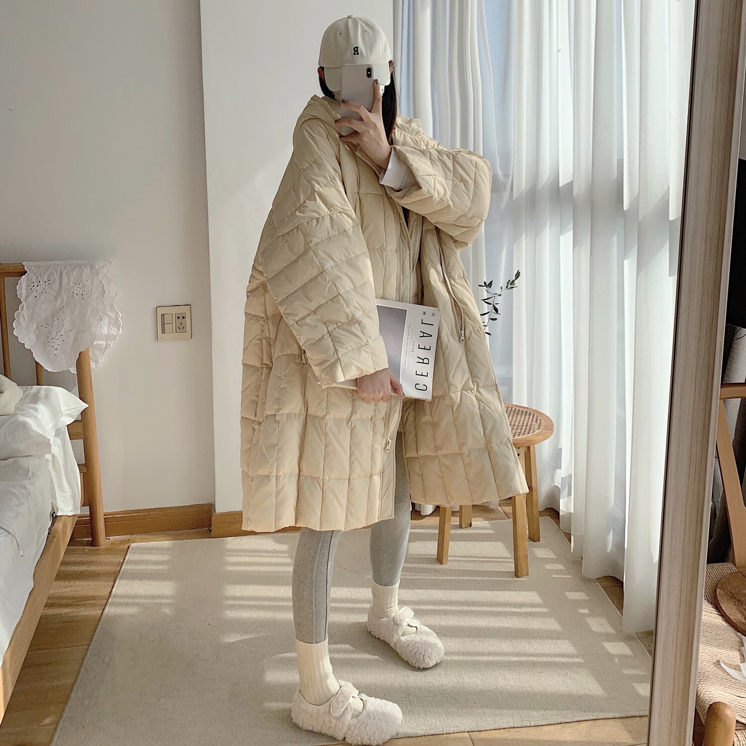 轻薄连帽羽绒服慵懒时尚洋气