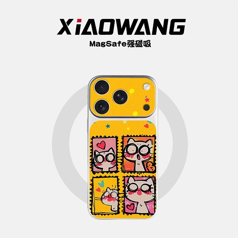 邮票猫咪磁吸适用苹果17P