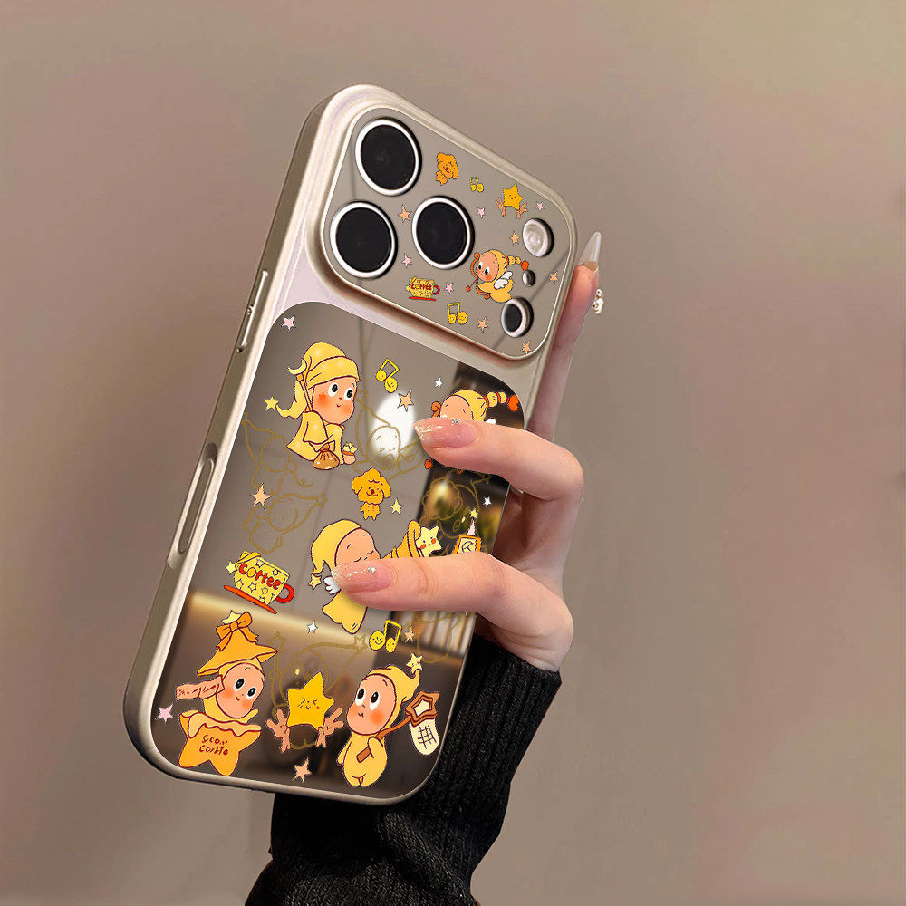 喇叭星星适用苹果17promax手机壳iPhone16pro新款16plus镜面15大视窗套硅胶14防摔13女款全包air秒变17高级