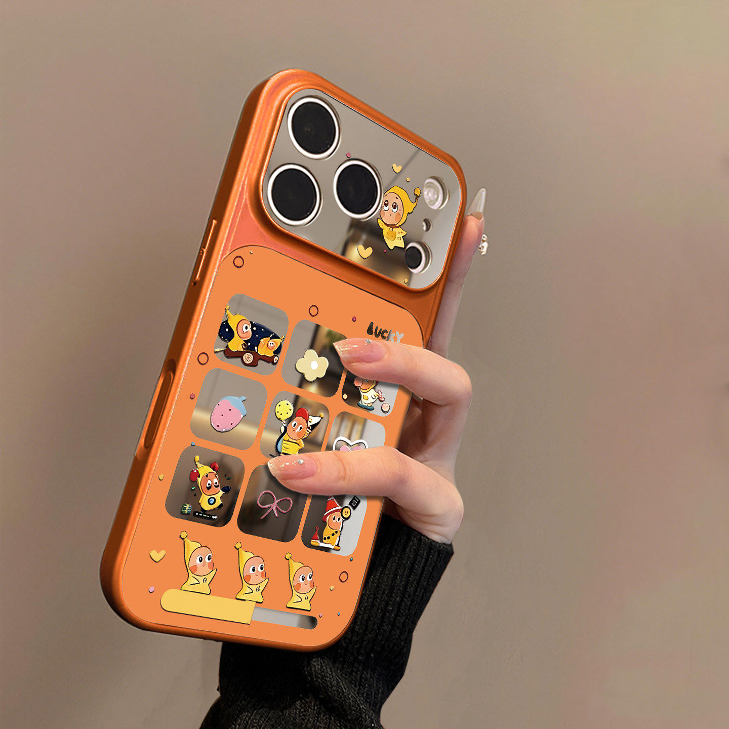 星星人适用苹果17promax手机壳iPhone16pro的新款15plus镜面14男13女款情侣air高级感外壳保护套全包边