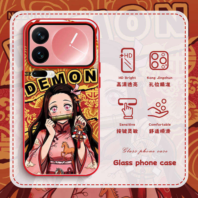鬼灭之刃适用vivo小米oppo手机保护壳17pro马年15新款k90炭治郎iqoo15/13祢豆子reno15卡通14动漫findx9玻璃s