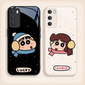 适用荣耀500手机壳蜡笔小新mate80promax超火nova14可爱pura80情侣pura70动漫magic8卡通x60妮妮m70套p60p50