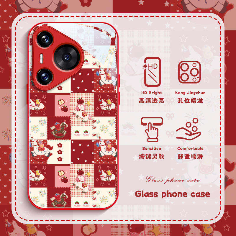 烟火小马适用华为荣耀手机保护壳mate80pro马年p80新年mate70/60红色nova15高级感14新款magic8玻璃500保护套