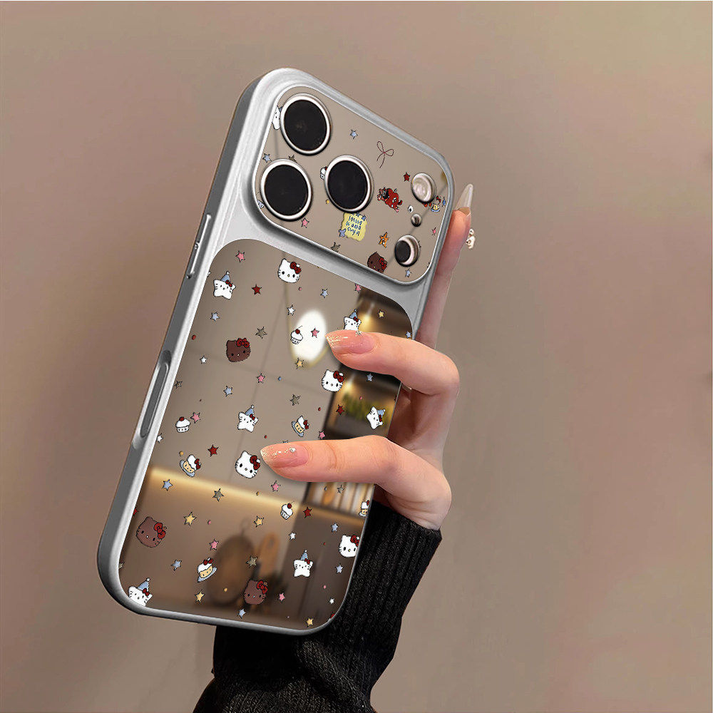 适用苹果17promax手机壳iPhone16pro新款16plus镜面15大视窗套硅胶14防摔13女款全包air秒变17高级凯蒂之星