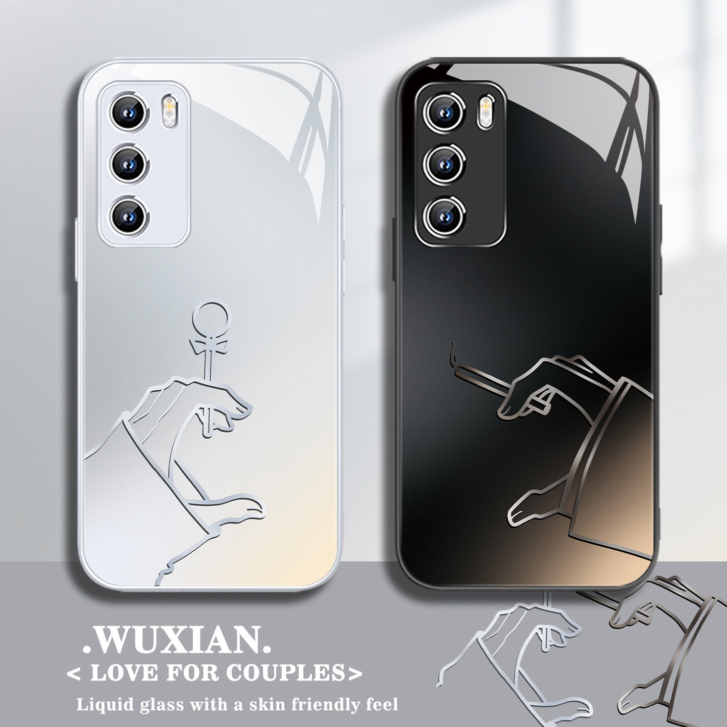 适用oppofindx8手机壳简约线条比心小米17promax高级感vivox300pro爱心reno15/14/13情侣s50一对s30女款k90套