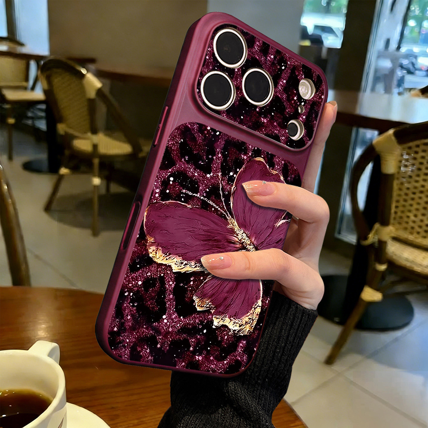 勃艮第红蝴蝶适用苹果18p