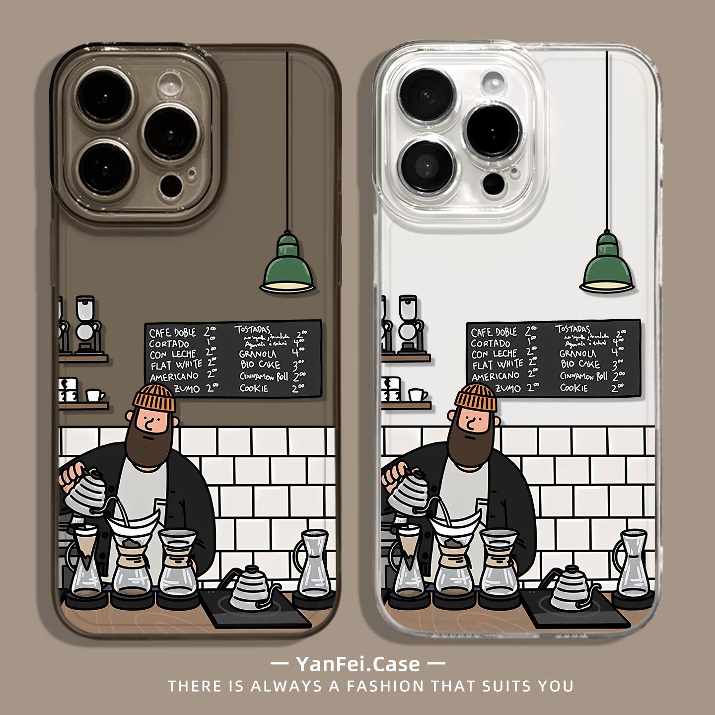 卡通咖啡适用苹果17promax手机壳iphone13pro透明14华为mate70小众新款pura80小米15红米k90高级16趣味60软壳