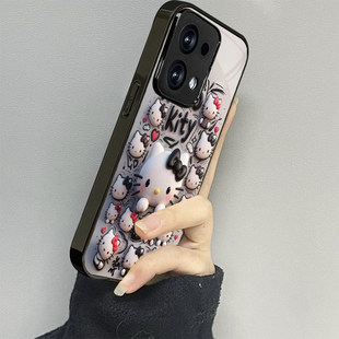 涂鸦kt猫适用opporeno14手机壳reno13新款12oppofindx9x8x6x7ultra6防摔5k10pro+男女款11情侣3k12x套oppok9s
