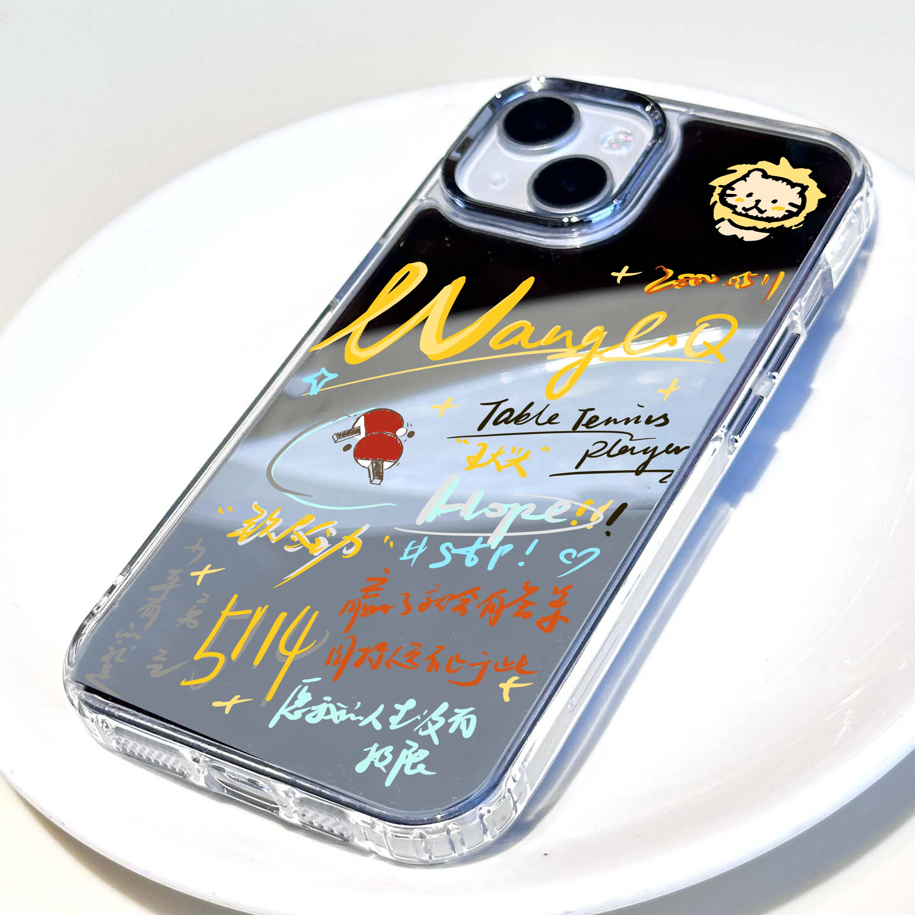 独家原创王楚钦HOPE手机壳镜面壳适用于iphone15promax华为P70pro小米14vivoX100oppoReno11