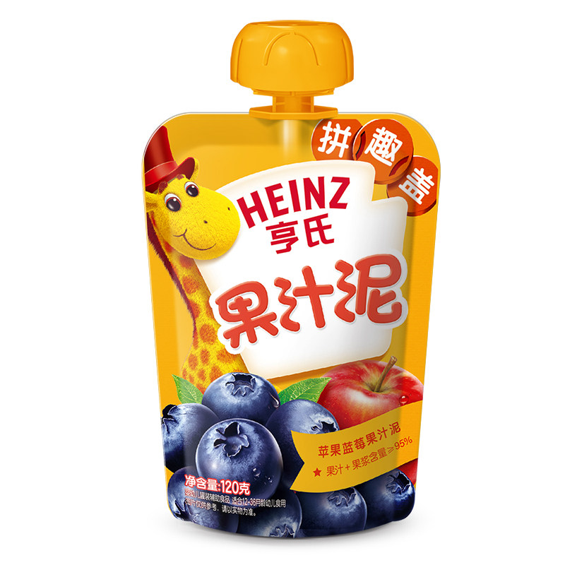 亨氏果汁泥苹果蓝莓120g/袋|ruв категории сухое молоко/кормёжка/пища/закуски, младенцев пищевой, фрукты/блюдо/мясо/смесь грязи - от Buy2taobao.com для оказания профессиональной услуги покупки агента Taobao