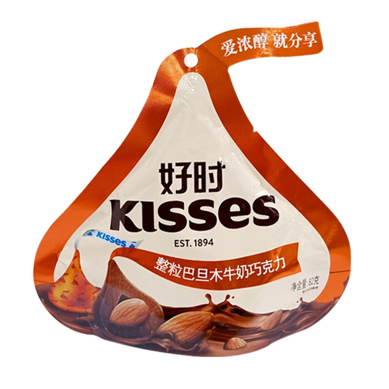 好时之吻巴旦木牛奶巧克力 82克/袋|ruв категории закуски/орехи/специальность, шоколад, молочный шоколад - от Buy2taobao.com для оказания профессиональной услуги покупки агента Taobao