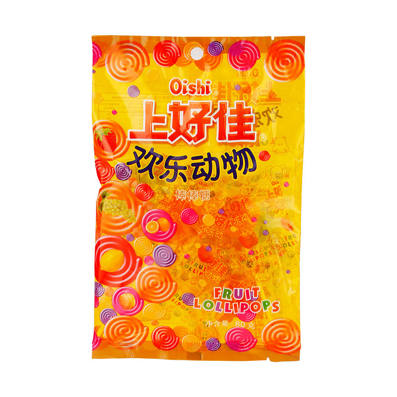 上好佳欢乐动物棒棒糖 80克/袋
