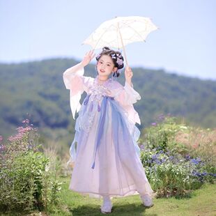 汉服女童连衣裙2025新款儿童古风春秋公主女孩超仙古装唐装爆款