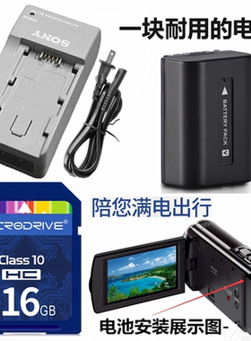 适用于索尼PJ660E CX390 PJ510E CX510E PJ390E摄像机电池+充电器