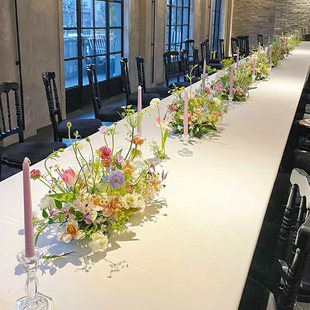 酒店商务会议宴会晚宴餐桌装饰品摆花桌花仿真花西餐桌面装饰假花