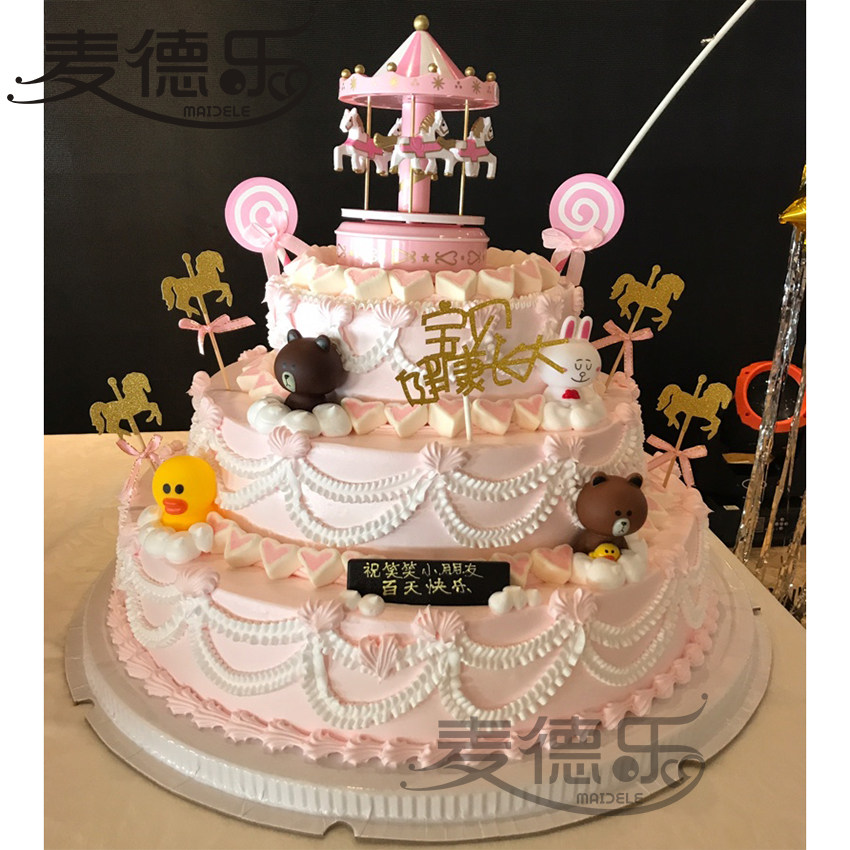 苏州上海儿童三层满月生日蛋糕