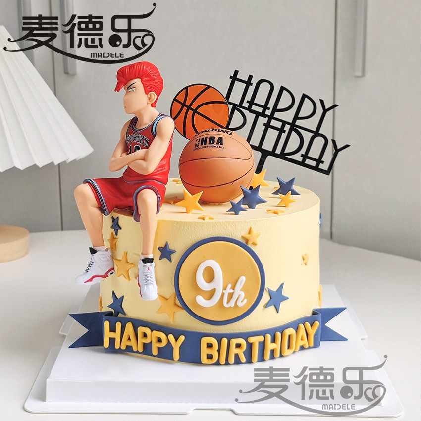 上海翻糖篮球NBA詹姆斯男孩男神灌篮高手樱木花道流川枫生日蛋糕