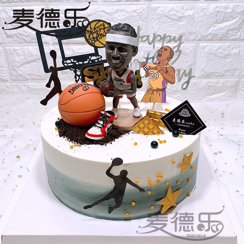 上海苏州网红篮球aj球星生日蛋糕nba詹姆斯送男士老公同城配送