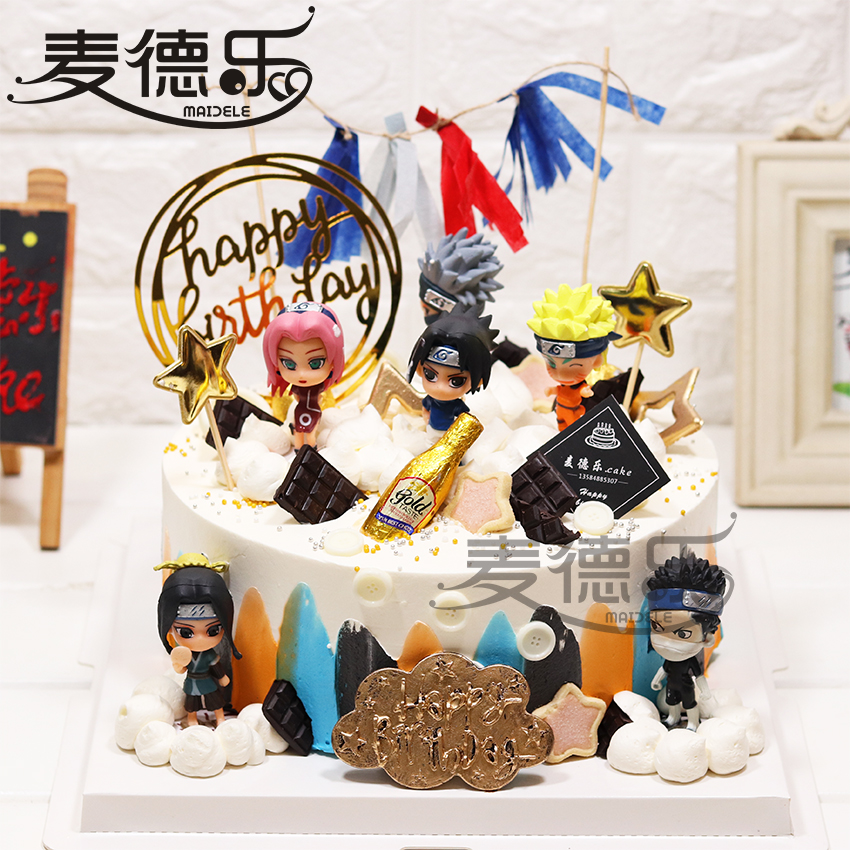 苏州上海火影忍者海贼王路飞创意生日蛋糕送老公男朋友个性定制