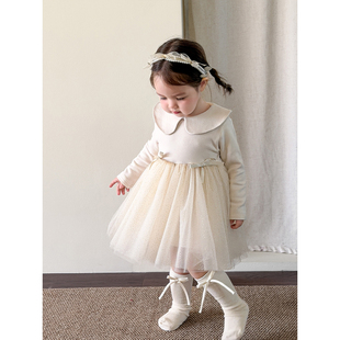 女童连衣裙春季新款周岁生日裙公主裙蓬蓬纱裙儿童富家千金感裙子