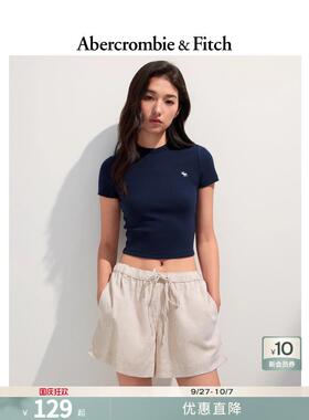 【多色圆领T】AF女装25夏季美式经典小麋鹿圆领短袖T恤139-5272