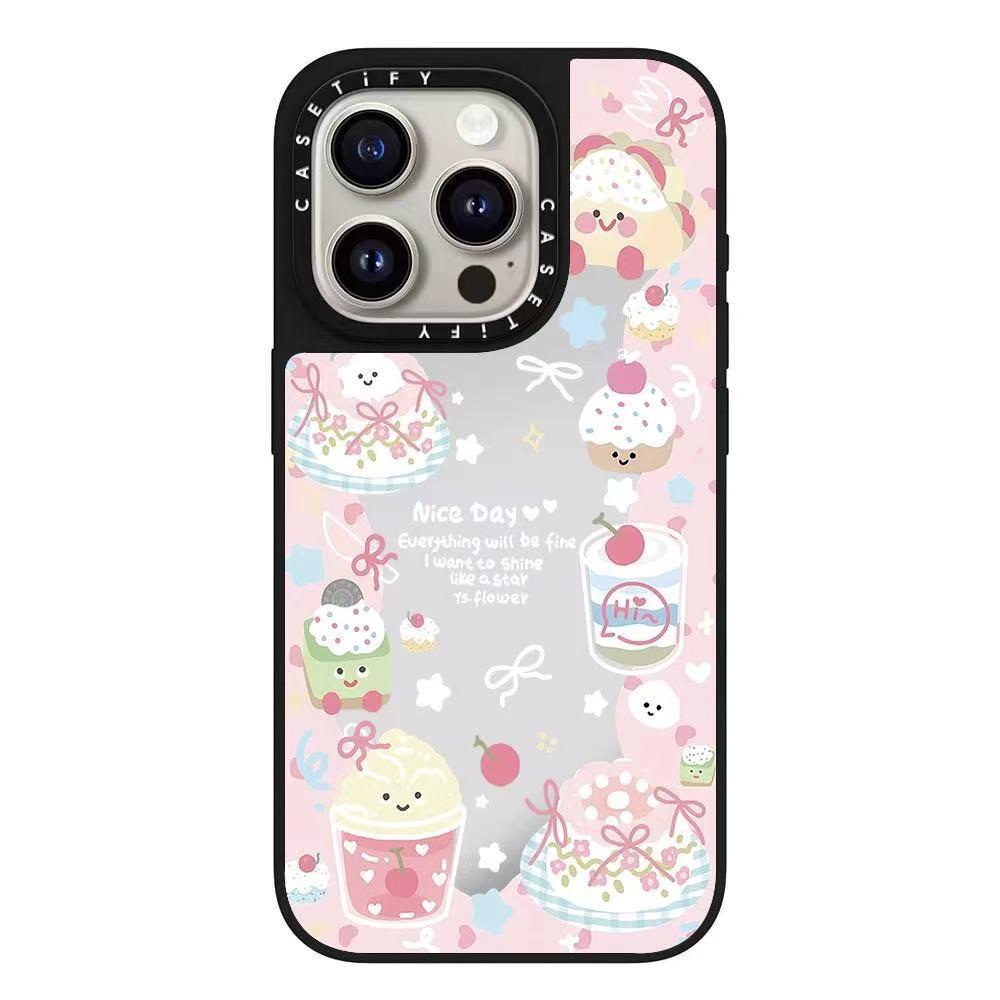 CASETi镜面猫咪爱心甜品可爱小熊适用苹果16promax手机壳iPhone15
