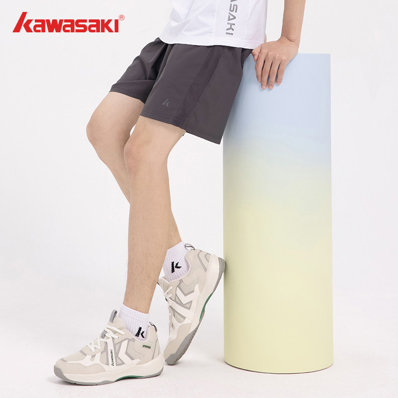 kawasaki/川崎 新款羽毛球服男款梭织运动休闲短裤透气速干