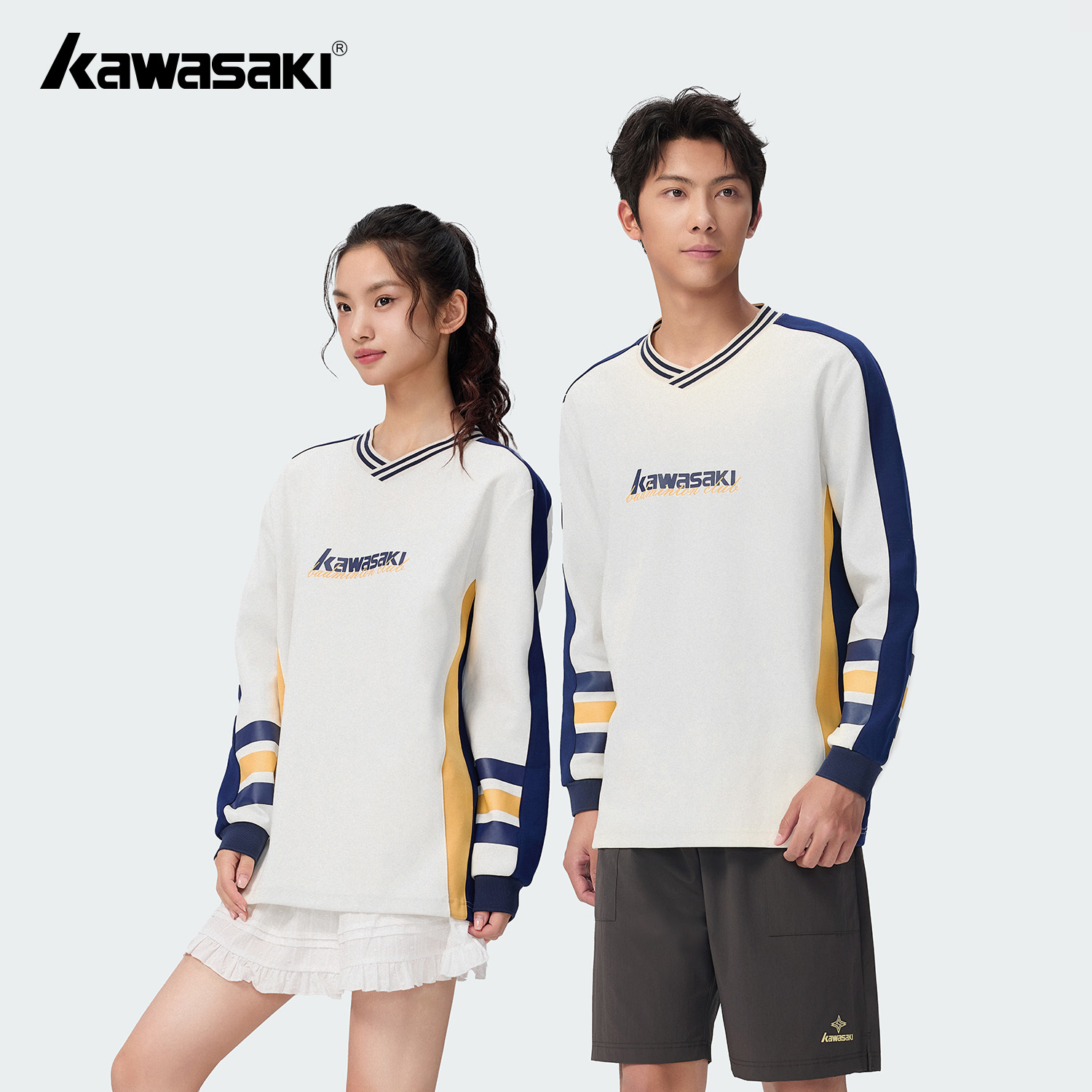 川崎羽毛球服复古休闲上衣