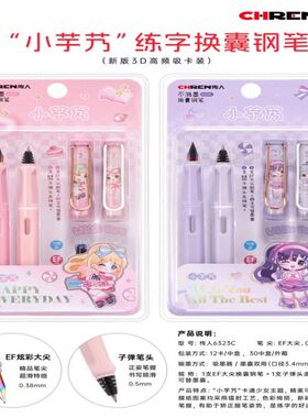 传人6323C小女孩钢笔套装2支笔批