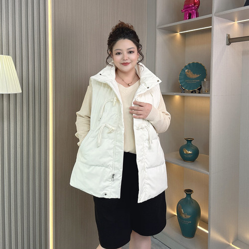 加大码260斤胖mm白鸭绒羽绒马甲