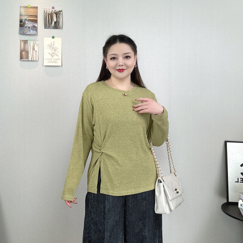 长袖开叉打底衫女秋上衣休闲T恤