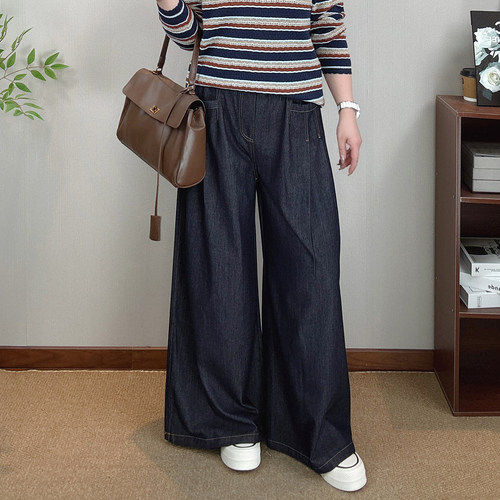 阔腿牛仔裤女大码显瘦休闲直筒裤