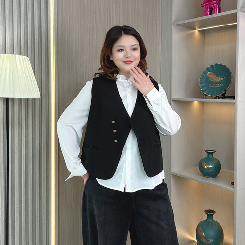 大码胖mm200斤高级感西装马甲秋