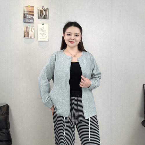 韩式休闲拉链外套卫衣开衫女上衣