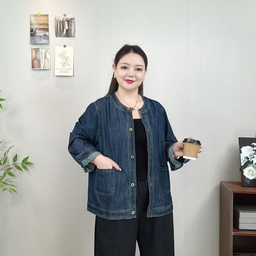 牛仔外套女上衣大码休闲开衫夹克