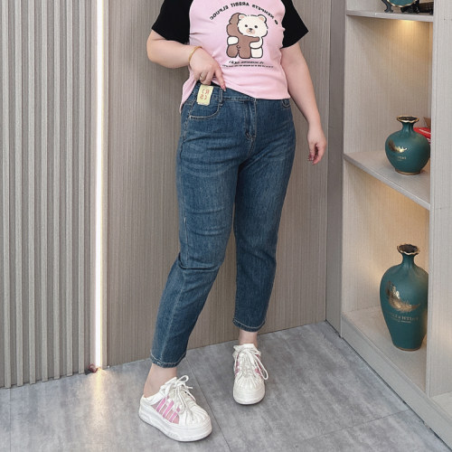 2025夏季大码薄款牛仔裤女九分裤