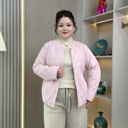 大码胖mm200斤秋冬保暖棉服外套