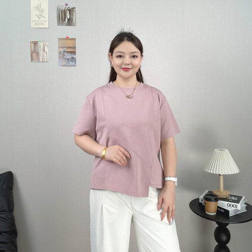 大码短袖T恤女夏装休闲显瘦上衣