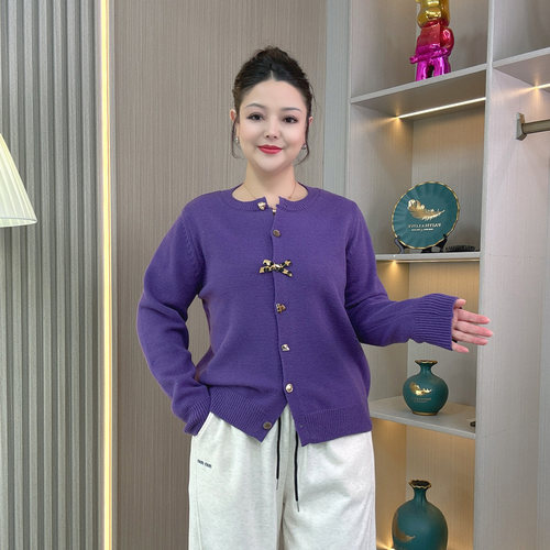 大码女装韩系多巴胺蝴蝶结针织衫