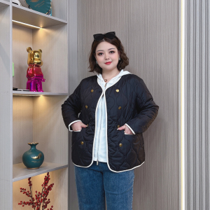 羽绒棉衣棉服女短款外套2023年秋冬季新款大码宽松轻薄夹棉小棉袄