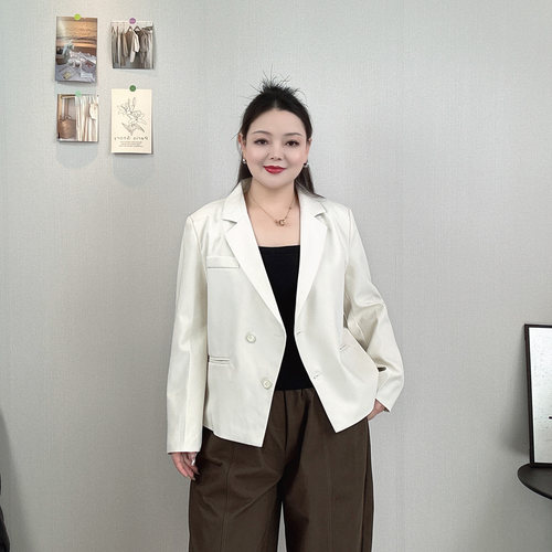 春秋显瘦短款西装外套女大码西服